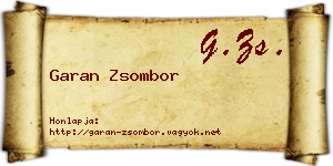 Garan Zsombor névjegykártya